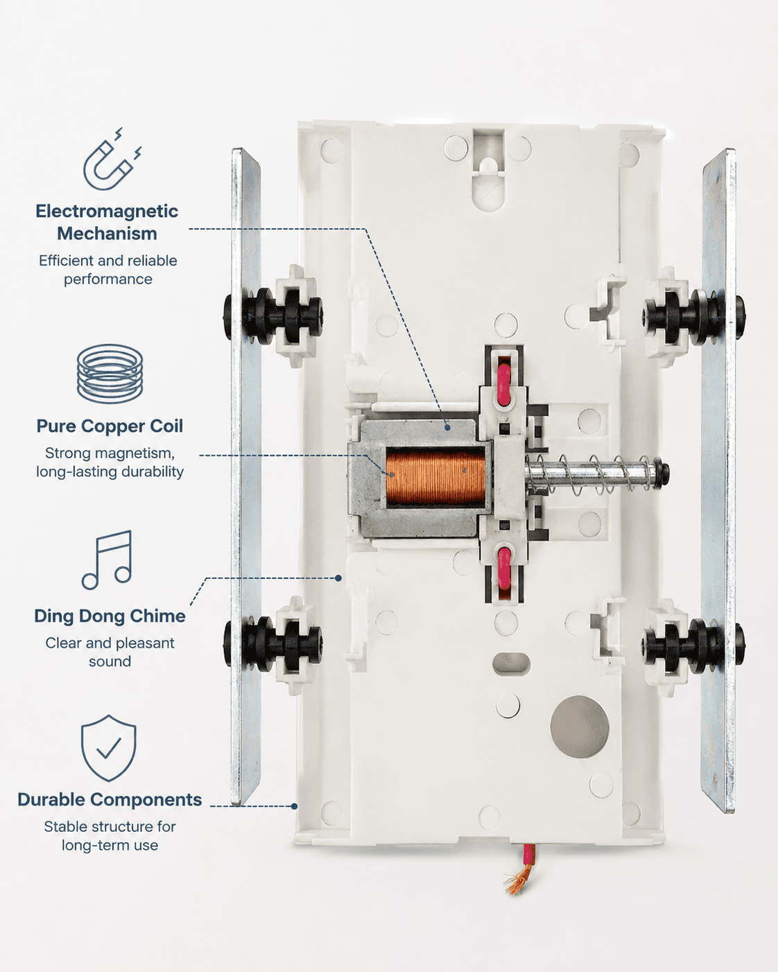 Wired mechanical doorbell internal structure