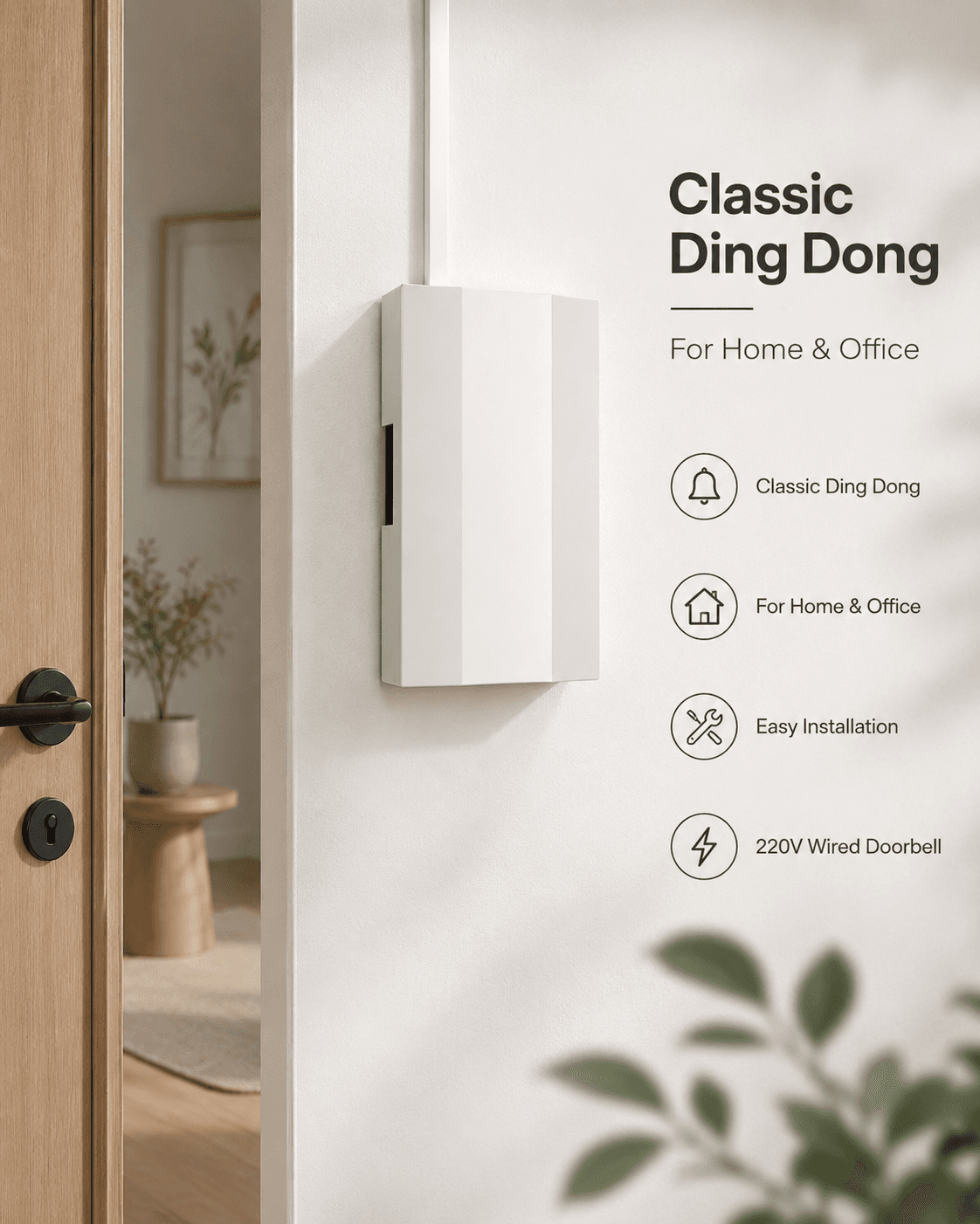 Wired mechanical doorbell application scene