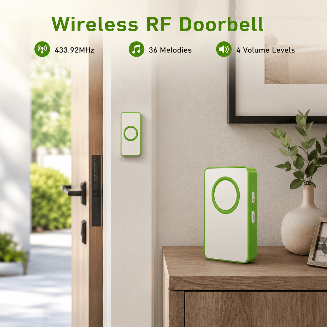 Wireless RF doorbell application scene